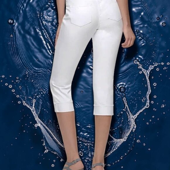 Jennifer Lopez Womens White Cuffed Capri Jeans - NWT - Plus - Stretch Denim - Picture 2 of 6